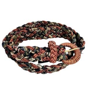 Vintage Metallic Braided Rope Belt